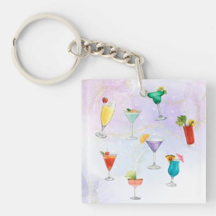 Helle Regenbogencocktail Sommergetränke feiern Schlüsselanhänger