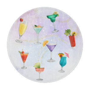 Helle Regenbogencocktail Sommergetränke feiern Schneidebrett