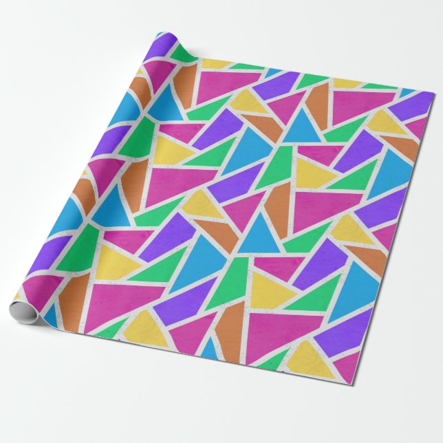 Helle Regenbogenfarben Mosaik Geschenkpapier (Ungerollt)