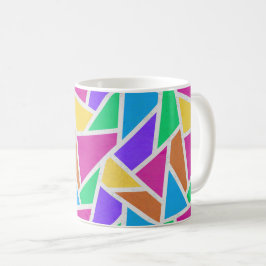 Helle Regenbogenfarben Mosaik Kaffeetasse