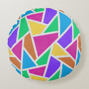 Helle Regenbogenfarben Mosaik Rundes Kissen