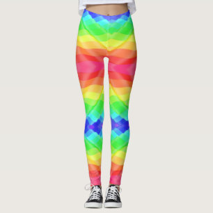 Helle regenbogenfarbene Leggings mit einer wellige