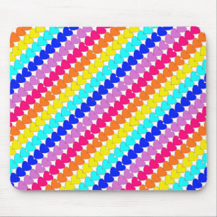 Helle Regenbogenherzen farbenfrohe Mousepad