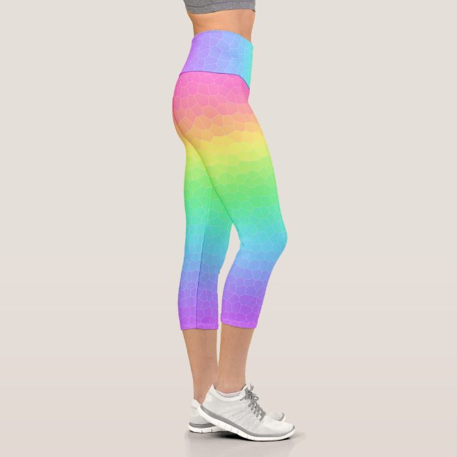 Helle Regenbogenskala Capri Leggings (Rechts)