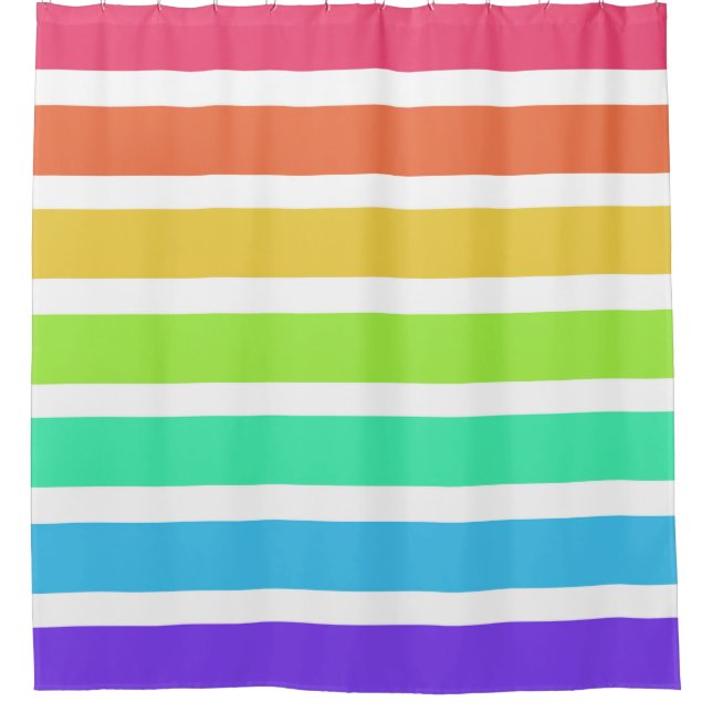 Helle Regenbogenstreifen Duschvorhang (Vorderseite)