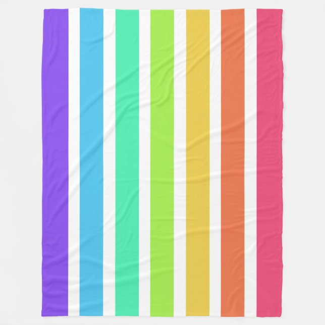 Helle Regenbogenstreifen Fleecedecke (Vorderseite)
