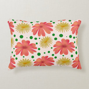 Helle Retro-Blumen-Nahtlos-Muster  Dekokissen