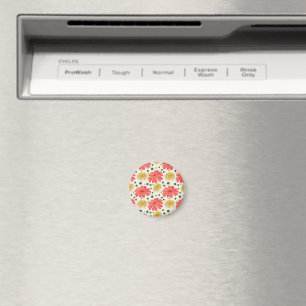 Helle Retro-Blumen-Nahtlos-Muster Magnet