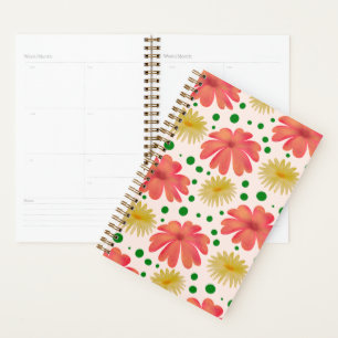 Helle Retro-Blumen-Nahtlos-Muster Planer