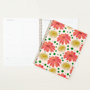 Helle Retro-Blumen-Nahtlos-Muster Planer