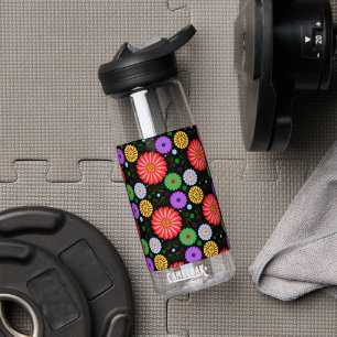 Helle Retro-Blumenmuster Farbige Volkskunst  Trinkflasche