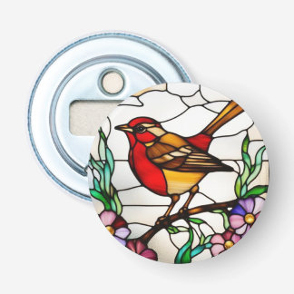 Helle Robin in Buntglas Flaschenöffner