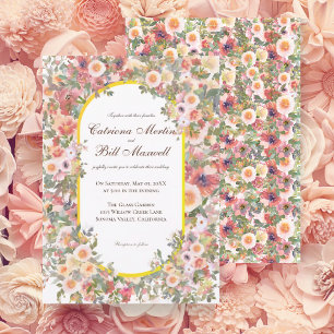 Helle Romantische Farbige Florale Hochzeitseinladu Einladung