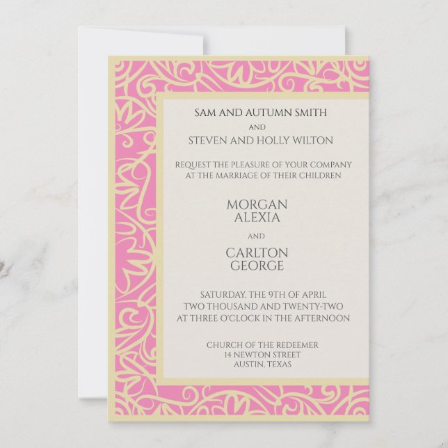 Helle rosa Ankündigung aus jedem Anlass (Vorderseite)