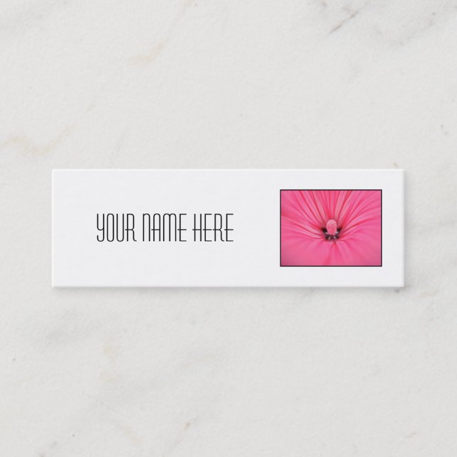 Helle rosa Blume Mini Visitenkarte (Vorderseite)