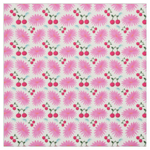 Helle rosa Blumen-Kirsch-Muster   Süß Kawaii Stoff