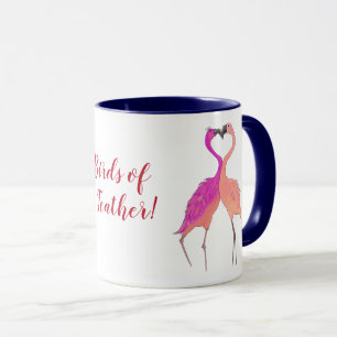 Helle rosa Flamingos in Love Birds of a Feather Tasse