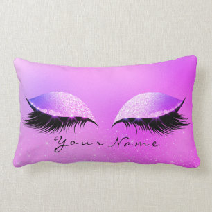 Helle rosa Namensprinzessin Beauty Lashes Makeup Lendenkissen