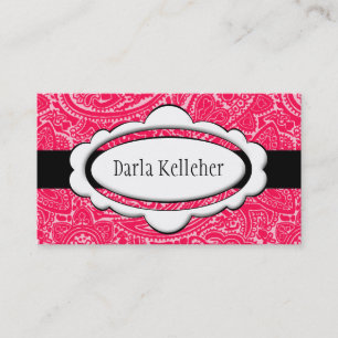Helle rosa Paisley-Visitenkarten Visitenkarte