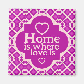 Helle rosa Retro-Haus-Einweihung Magnet