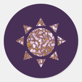 Helle rosa und goldene Marmorplatte Textur Design  Runder Aufkleber