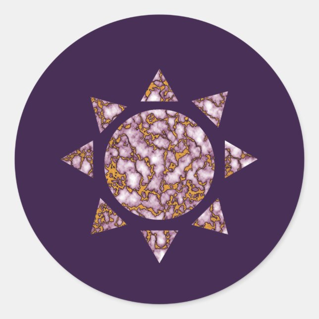 Helle rosa und goldene Marmorplatte Textur Design  Runder Aufkleber (Vorderseite)