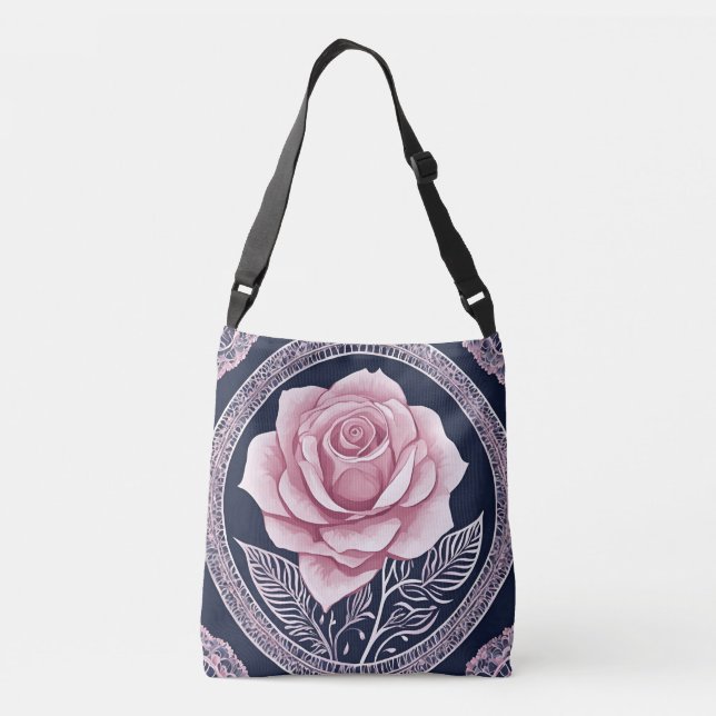 Helle Rose AI Art Tragetaschen Mit Langen Trägern (Rückseite)