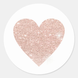 helle Rose Herz der Liebe Runder Aufkleber
