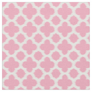 Helle Rose Rosa Weißes Korkat Quatrefolienmuster Stoff