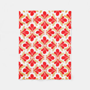 Helle Rot Nahtlose Blume Fleecedecke