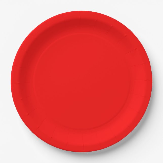 Helle Rot-Solid-Farbe Pappteller (Vorderseite)