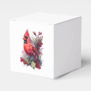 Helle rote Aquarell-Winterkardinal Geschenkschachtel