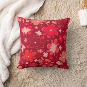 Helle rote Blume Kissen