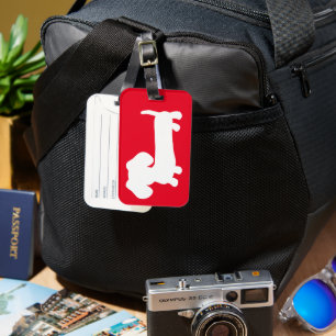 Helle rote Dackel - Gepäckmarke Gepäckanhänger