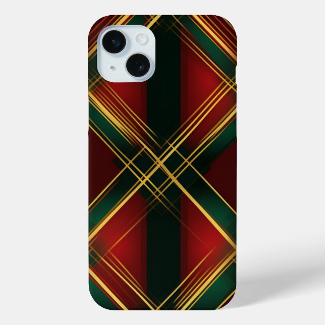 HELLE, ROTE GOLD-CHRISTMAS KARIERTES PATTER Case-Mate iPhone HÜLLE (Rückseite)