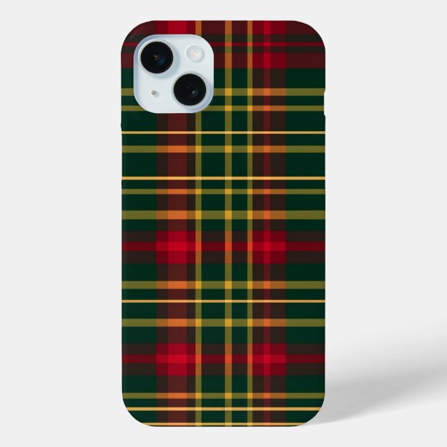 HELLE, ROTE GOLD-CHRISTMAS KARIERTES PATTER Case-Mate iPhone HÜLLE (Rückseite)