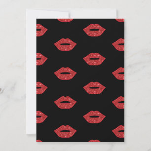 Helle rote Lippen Glitter Küsse Elegant Weiblich Einladung