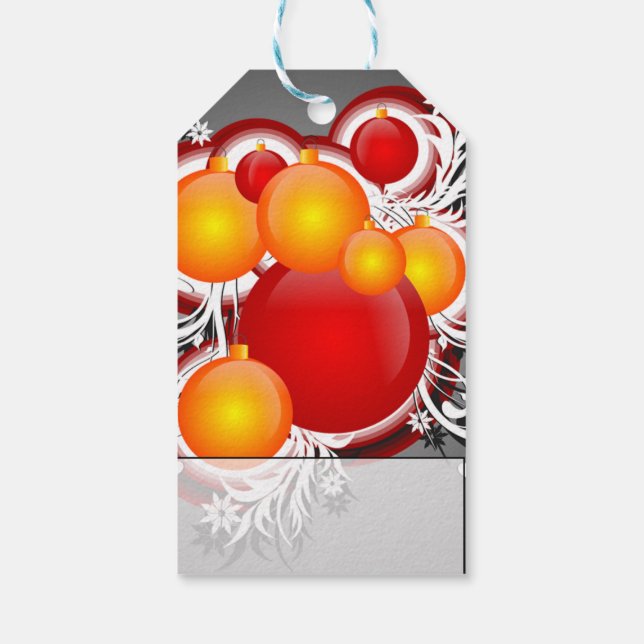 Helle rote orange und silberne geschenkanhänger (Rückseite)