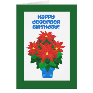 Helle rote Poinsettie Dezember Geburtstag