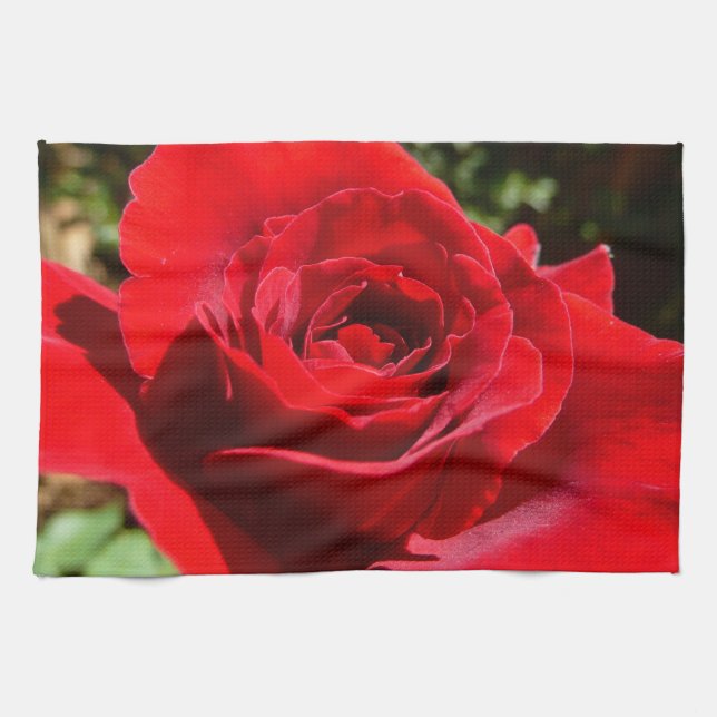 Helle Rote Rose Blume Schöne Blumenpracht Handtuch (Horizontal)
