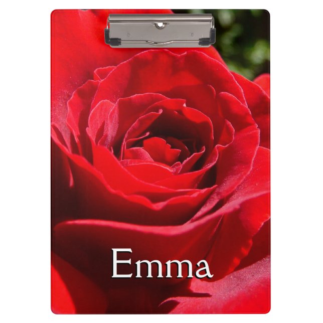 Helle Rote Rose Blume Schöne Blumenpracht Klemmbrett (Vorderseite)