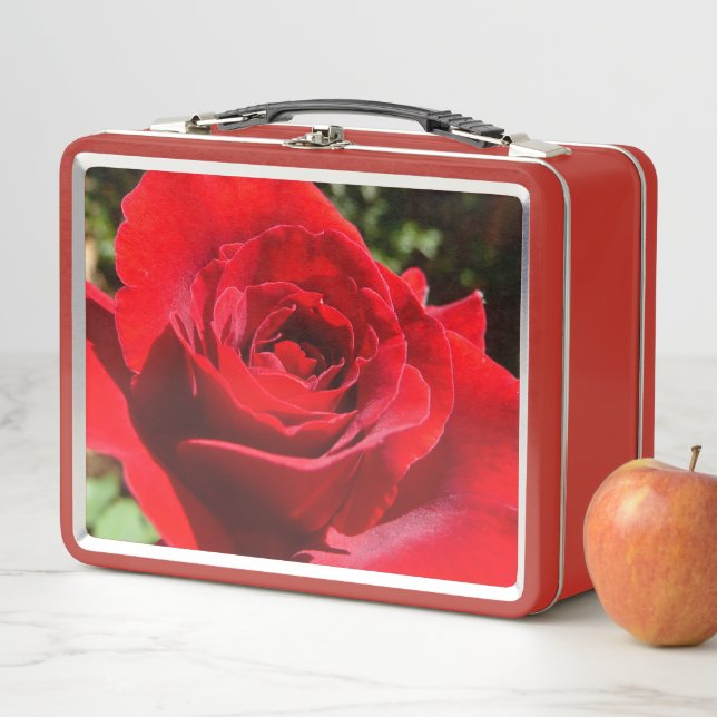 Helle Rote Rose Blume Schöne Blumenpracht Metall Brotdose (Beispiel)