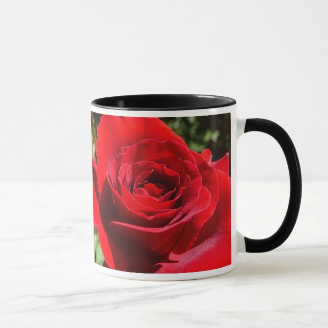 Helle Rote Rose Blume Schöne Blumenpracht Tasse (Rechts)