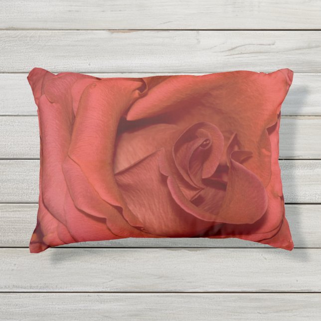 helle Rote Rose Kissen Für Draußen (Vorderseite)