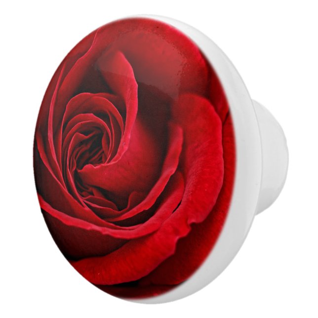 Helle Rote Rose Nah Keramikknauf (Rechts)