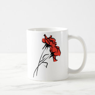 Helle Rote Rose Pinselstrich Kaffeetasse