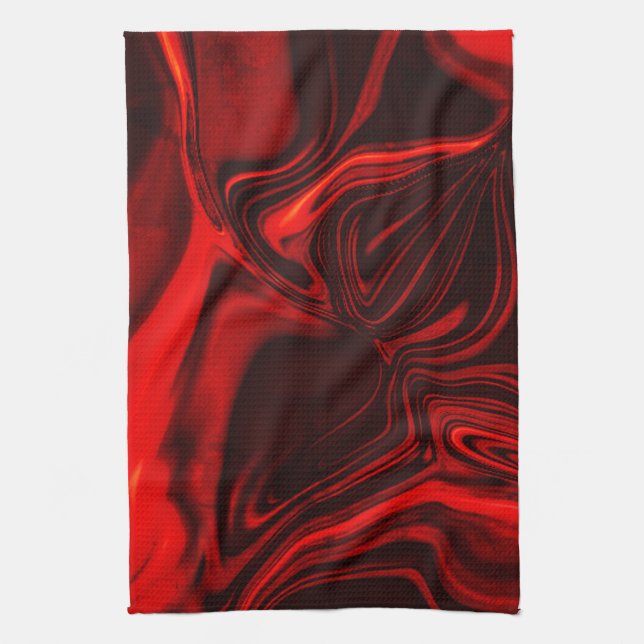 Helle rote und dunkle Kurven auf dunklem Hintergru Geschirrtuch (Vertikal)