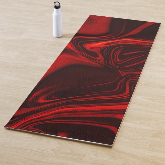 Helle rote und dunkle Kurven auf dunklem Hintergru Yogamatte (Beispiel)