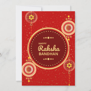 Helle rote und goldene Meldung Raksha Bandhan Feiertagskarte