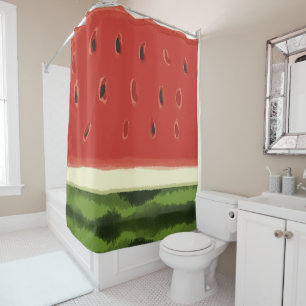 Helle Rote Wasserfarbe Wassermelone Duschvorhang